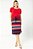 Conjunto De Saia Com Listras Vermelho Off White E Azul - 9981 - Imagem 2