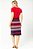 Conjunto De Saia Com Listras Vermelho Off White E Azul - 9981 - Imagem 3
