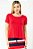 Conjunto De Saia Com Listras Vermelho Off White E Azul - 9981 - Imagem 4