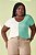 Blusa Off White Com Recorte Verde Água Em Malha Flamê - 201856 - Imagem 1