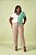 Blusa Off White Com Recorte Verde Água Em Malha Flamê - 201856 - Imagem 2