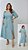 Vestido Maxi Midi Azul Com Fenda Frontal Com Faixa Vocco Plus - 86767 - Imagem 1