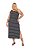Vestido Maxi Midi Listra Preta E Off White Sem Manga E Fendas Laterais - 201868 - Imagem 1