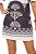 Vestido Preto Em Ribana Canelada Com Estampa Frontal Em Sarja Four Way - 105045 - Imagem 3