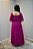 Vestido Maxi Midi Fucsia Com Detalhe De Pregas Em Viscose - 30349 - Imagem 2