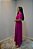 Vestido Maxi Midi Fucsia Com Detalhe De Pregas Em Viscose - 30349 - Imagem 3