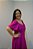 Vestido Maxi Midi Fucsia Com Detalhe De Pregas Em Viscose - 30349 - Imagem 4