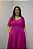 Vestido Maxi Midi Fucsia Com Detalhe De Pregas Em Viscose - 30349 - Imagem 6