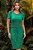 Vestido Verde Listrado Em Malha Viscopoly Com Faixa Maria Amore - 00897 - Imagem 1