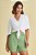 Blusa Branca Em Viscose Sarjada Com Detalhe De Amarração - 105013 - Imagem 1
