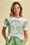 Blusa Off White Com Estampa Verde Frontal De Manga Curta - 105046 - Imagem 1