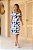 Vestido Estampado De Azul E Off White Com Decote Coração Clamila - 10686 - Imagem 1