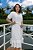 Vestido Midi Off White Em Crepe Pipoquinha Maria Amore - 00395 - Imagem 3