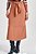 Saia Midi Ocre Em Malha Bodycon Com Recortes Em PU - 105374 - Imagem 1