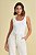 Regata Off White Em Ribana Canelada Com Aplicação De Flor - 105155 - Imagem 1