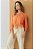 Blusa Plus Size Laranja Bordada Com Florais E Detalhes De Renda - 5515 - Imagem 1