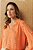 Blusa Plus Size Laranja Bordada Com Florais E Detalhes De Renda - 5515 - Imagem 4