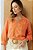 Blusa Plus Size Laranja Bordada Com Florais E Detalhes De Renda - 5515 - Imagem 5