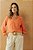 Blusa Plus Size Laranja Bordada Com Florais E Detalhes De Renda - 5515 - Imagem 6