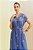 Vestido Maxi Midi Azul Com Bordado Em Fio Metalizado E Acompanha Faixa - 5588 - Imagem 2