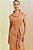 Vestido Plus Size Midi Ocre Em Viscolinho Com Elastano Acompanha Cinto - 5587 - Imagem 2