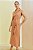 Vestido Plus Size Midi Ocre Em Viscolinho Com Elastano Acompanha Cinto - 5587 - Imagem 3
