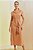 Vestido Plus Size Midi Ocre Em Viscolinho Com Elastano Acompanha Cinto - 5587 - Imagem 5