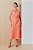 Vestido Plus Size Maxi Midi Salmão Com Fendas Frontais E Acompanha Cinto - 5582 - Imagem 1