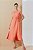 Vestido Plus Size Maxi Midi Salmão Com Fendas Frontais E Acompanha Cinto - 5582 - Imagem 2