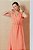 Vestido Plus Size Maxi Midi Salmão Com Fendas Frontais E Acompanha Cinto - 5582 - Imagem 4