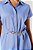 Vestido Chemise Maxi Midi Azul Em Viscolinho Acompanha Cinto - 5560 - Imagem 5
