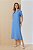 Vestido Midi Azul Claro Em Viscopoly Decote Gota Com Detalhe De Corrente - 5556 - Imagem 7