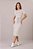 Vestido Midi Listrado De Marrom E Off White Com Faixa Tatá Martello - 05356 - Imagem 1