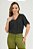 Blusa Plus Size Preta Em Viscose Com Poliamida E Detalhe Em Vivo Preto - 00205 - Imagem 1
