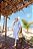 Vestido Plus Size Midi Chemise Azul Com Listras Off White Acompanha Cinto Montaria - 11160 - Imagem 3