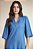 Vestido Maxi Midi Jeans Com Decote V E Gola Tradicional Doce Trama - 105294 - Imagem 2