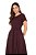 Vestido Midi Marrom Café Em Visopoly Acompanha Faixa - 02309 - Imagem 3