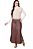 Saia Plus Size Maxi Midi Marrom Em Couro Ecológico Com Botões Encapados Hapuk - 039184 - Imagem 1