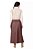 Saia Plus Size Maxi Midi Marrom Em Couro Ecológico Com Botões Encapados Hapuk - 039184 - Imagem 2