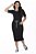 Vestido Midi Preto Detalhe Sobreposto Com Ilhós e Cordão Hapuk - 061045 - Imagem 1