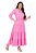 Vestido Maxi Midi Rosa Em Linho Acompanha Cinto Hapuk - 060974 - Imagem 1