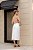 Camisa Areia Com Risca De Giz Off White Em Viscose Texturizada Aline Cerkunvis - 4451 - Imagem 2