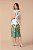 Vestido Midi Off White Com Estampa Em Tons De Verde Acompanha Cinto Clamila - 10757 - Imagem 2