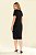 Vestido Plus Size Preto Em Malha Stretch Com Detalhe Drapeado Clamila - 10653 - Imagem 2