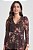 Vestido Midi Marrom Com Estampa Em Tule De Manga Longa Doce Trama - 105330 - Imagem 2