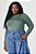 Blusa Plus Size Verde De Manga Longa Em Microfibra Térmica Lisamour - 202006 - Imagem 1