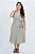 Vestido Plus Size Midi Verde Com Listras Off White Em Linho - 257085 - Imagem 1