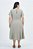 Vestido Plus Size Midi Verde Com Listras Off White Em Linho - 257085 - Imagem 2