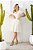 Vestido Evasê Off White Em Tweed Com Bolsos Frontais Expressão - 4715 - Imagem 1