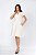 Vestido Evasê Off White Em Tweed Com Bolsos Frontais Expressão - 4715 - Imagem 3